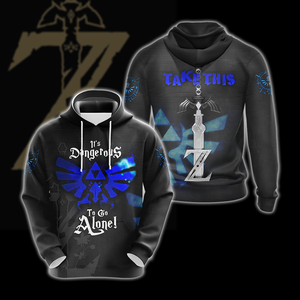 The Legend Of Zelda It's Dangerous To Go Alone, Take This Unisex 3D T-shirt Zip Hoodie Hoodie S 