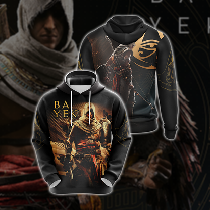 Assassin’s Creed Origins Logo with Bayek Unisex 3D T-shirt Hoodie