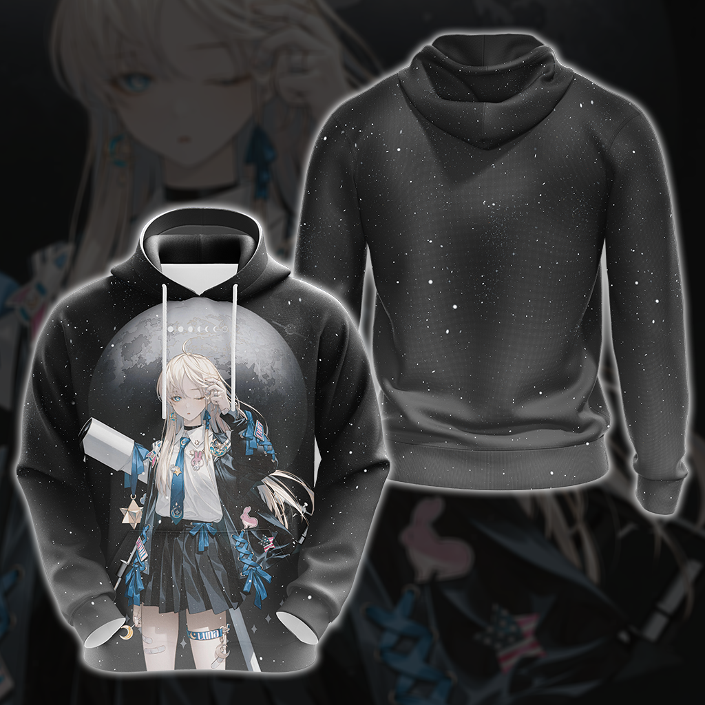 Luna Anime Girl All Over Print T-shirt Tank Top Zip Hoodie Pullover Hoodie Hoodie