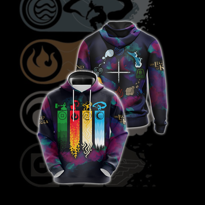 Legend of Korra - Four Elements Unisex 3D T-shirt Hoodie