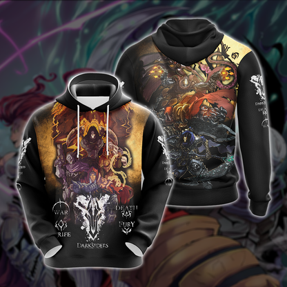 Darksiders 4 Horsemen Unisex 3D T-shirt Zip Hoodie Hoodie