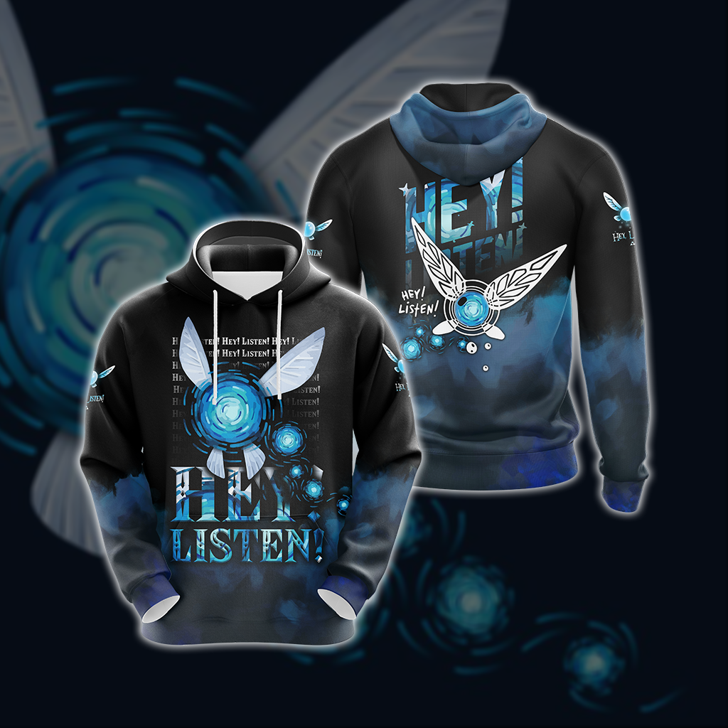 The Legend Of Zelda Navi Fairy Hey Listen Unisex 3D T-shirt Zip Hoodie Hoodie