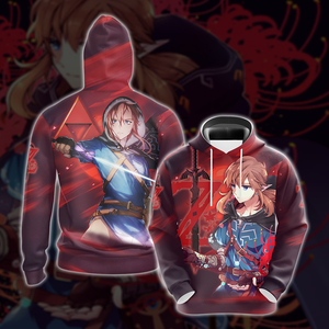 Link The Legend of Zelda All Over Print T-shirt Tank Top Zip Hoodie Pullover Hoodie Hoodie S 