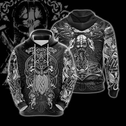 Viking Pattern Unisex 3D T-shirt Zip Hoodie Pullover Hoodie Hoodie