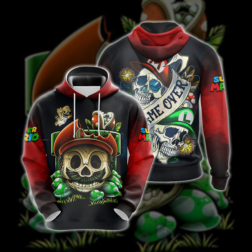 Mario Skull Unisex 3D T-shirt Hoodie