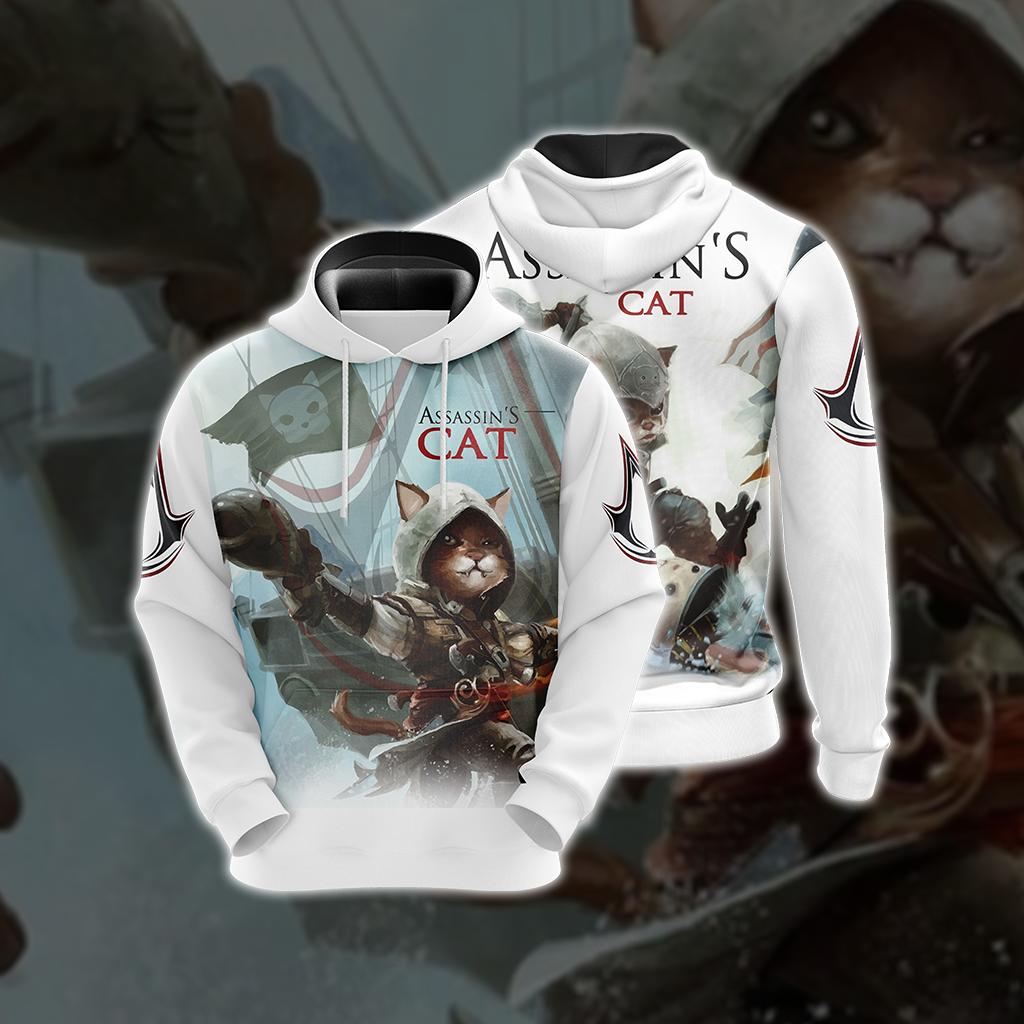 Assassin's Creed III-IV Cat Unisex 3D T-shirt Hoodie