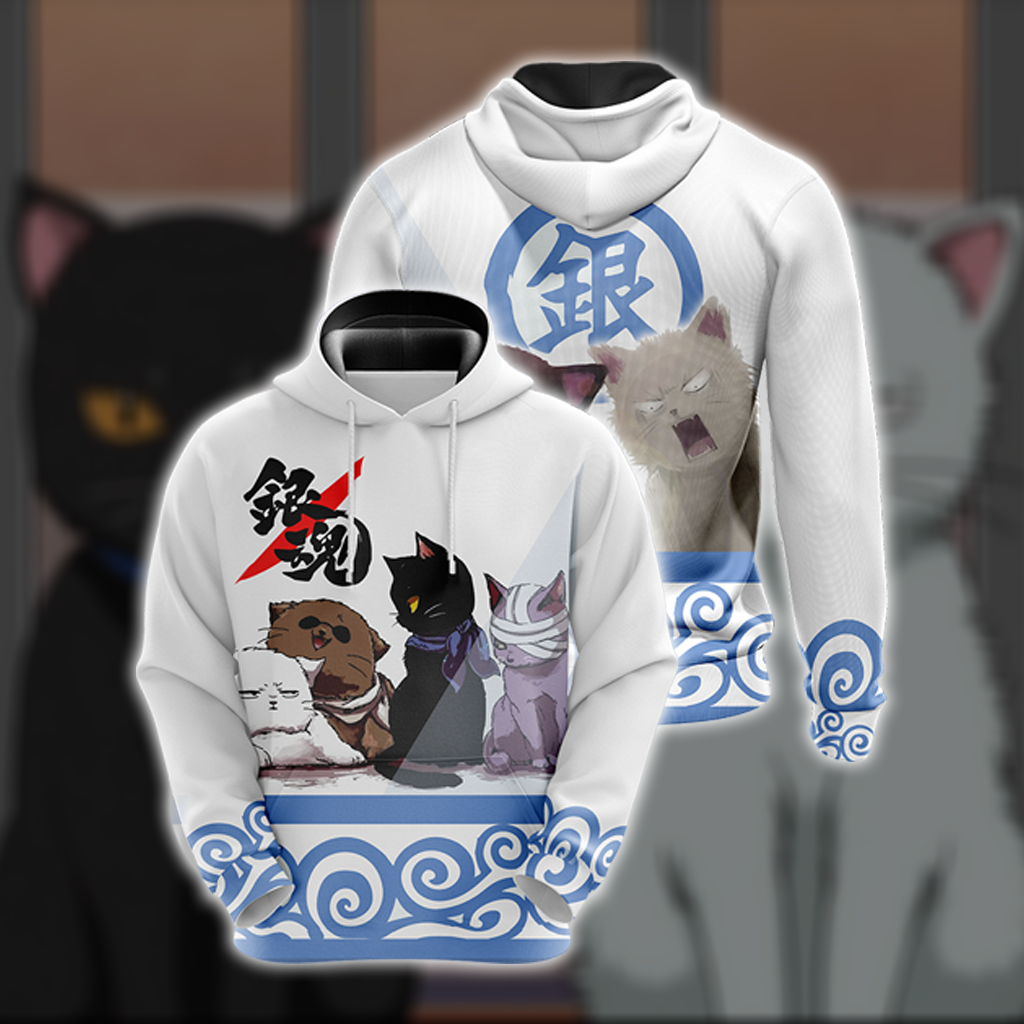Gintama Cats Unisex 3D T-shirt Hoodie
