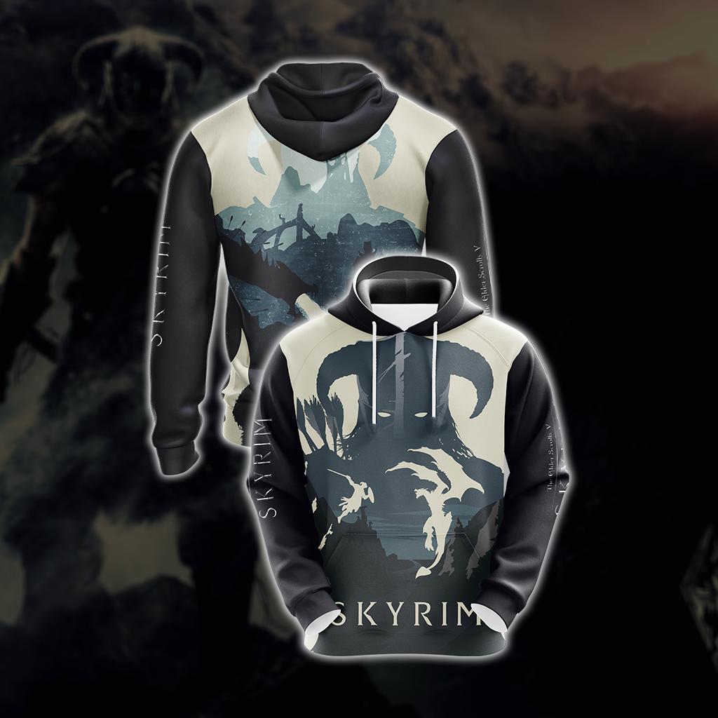 The Elder Scrolls: Skyrim Unisex 3D T-shirt Zip Hoodie