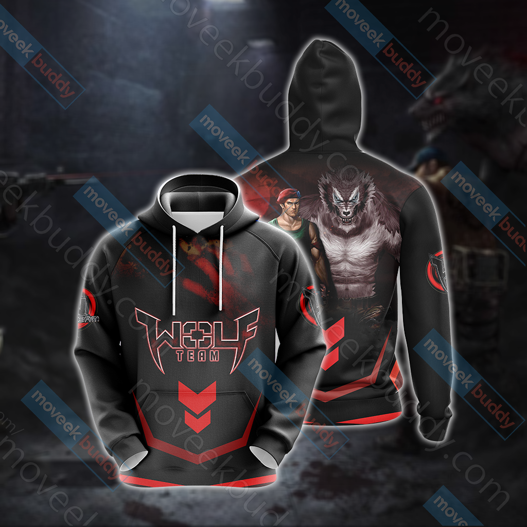Wolfteam Unisex 3D T-shirt Hoodie