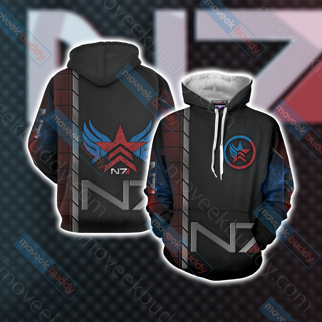 Mass Effect - Paragon Renegade N7 Unisex 3D T-shirt Hoodie
