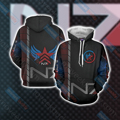 Mass Effect - Paragon Renegade N7 Unisex 3D T-shirt Hoodie