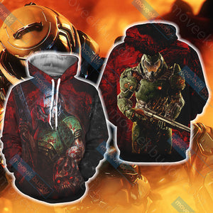 Doom - Doomguy Unisex 3D T-shirt Hoodie S 