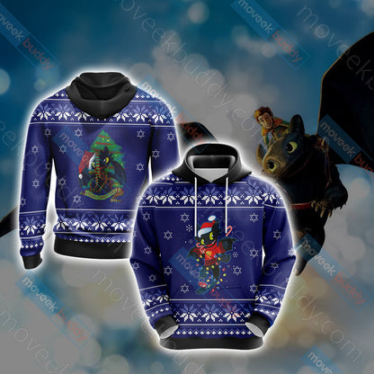 How To Train Your Dragon Christmas Style Unisex 3D T-shirt Hoodie