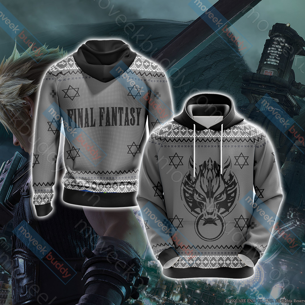 Final Fantasy VII - Cloud Christmas Style Unisex 3D T-shirt Hoodie
