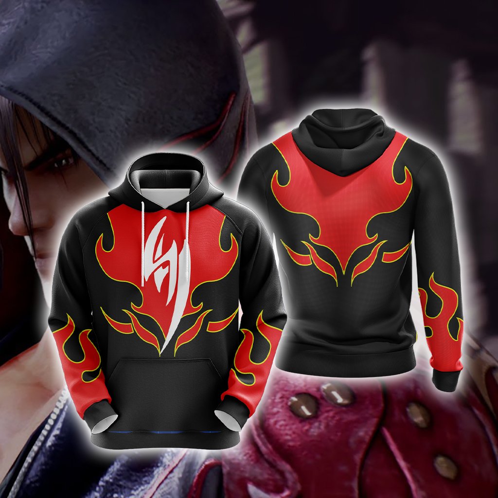 Tekken Jin Kazama Red Flame Unisex 3D T-shirt Hoodie