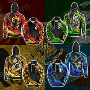 Harry Potter - Slytherin House Wacky Style Unisex 3D Hoodie