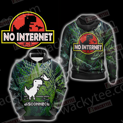 No Internet - Jurassic Park Unisex 3D T-shirt Hoodie