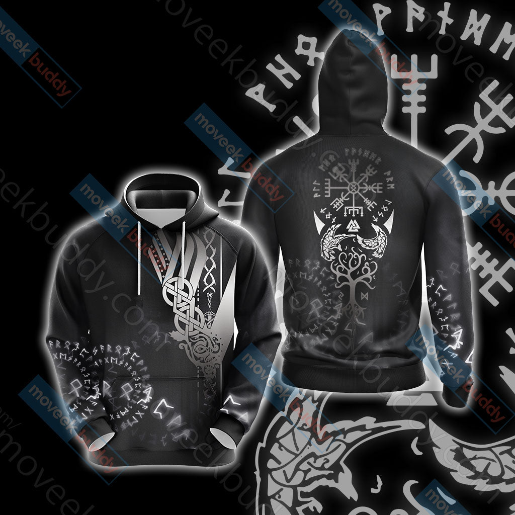 Vikings - Vegvisir Unisex 3D T-shirt Hoodie