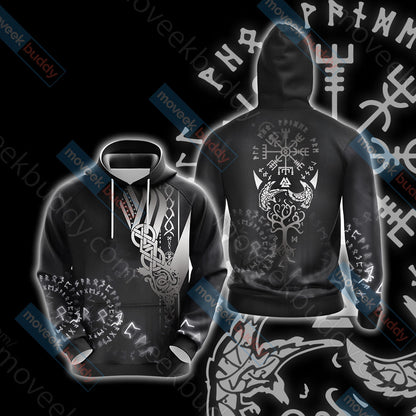 Vikings - Vegvisir Unisex 3D T-shirt Hoodie