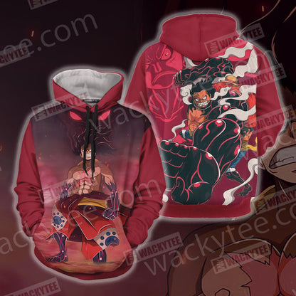 One Piece Luffy Snake Man 3D T-shirt Hoodie
