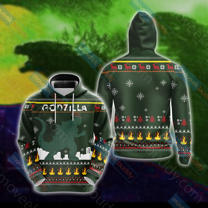 Godzilla King Of The Monsters Knitting Style Unisex 3D T-shirt Hoodie