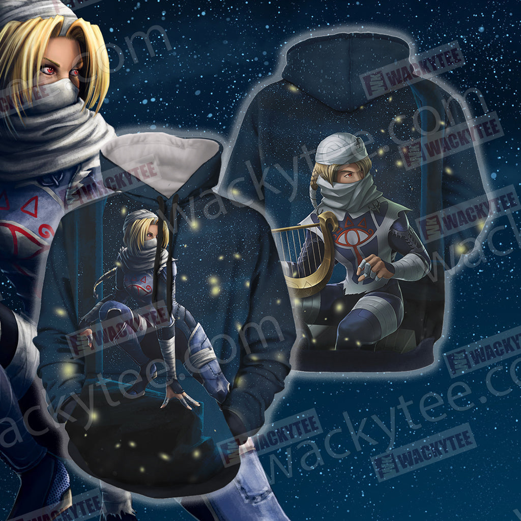 The Legend of Zelda Ocarina of Time - Sheik Unisex 3D T-shirt Hoodie