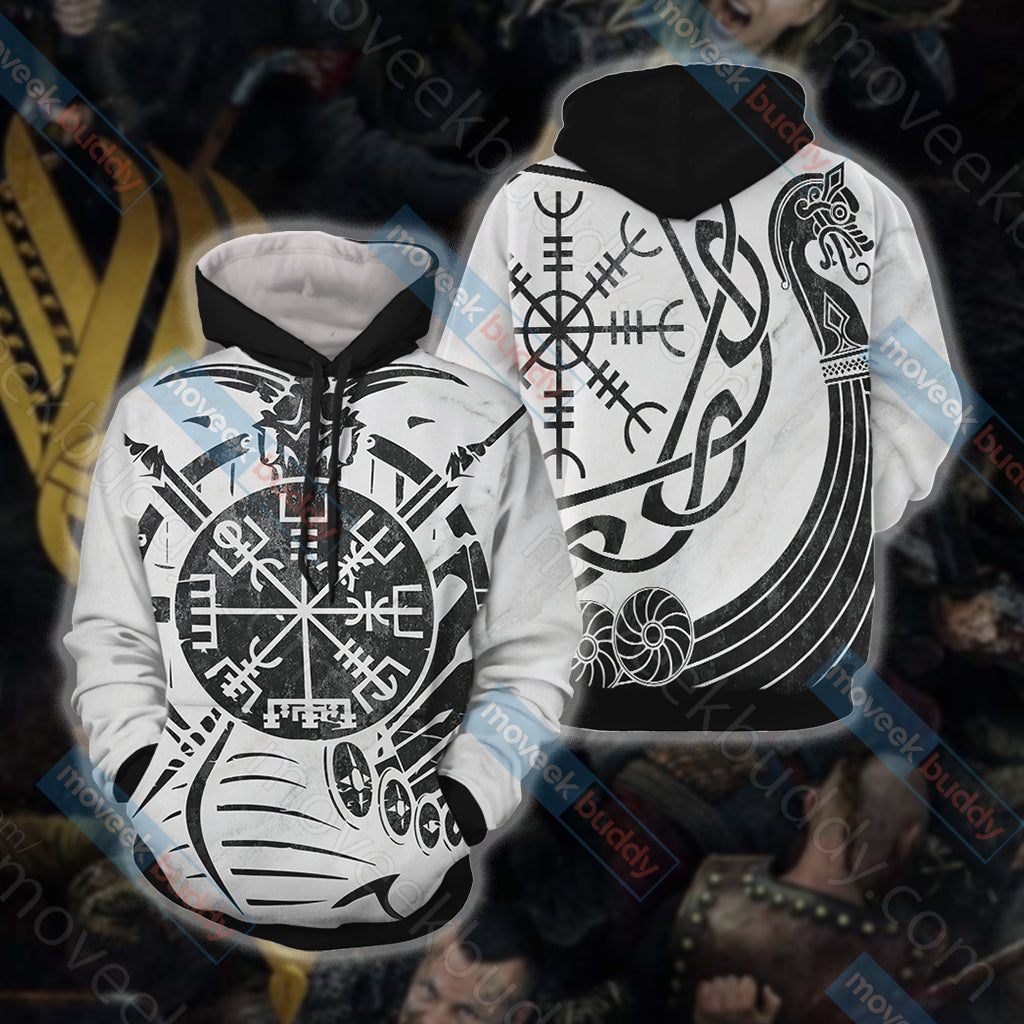 Vikings - Vegvisir symbol Unisex 3D T-shirt Hoodie