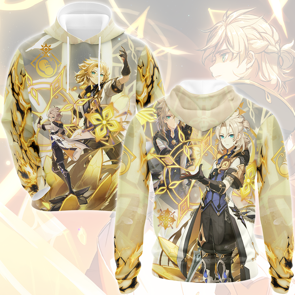 Genshin Impact Albedo Video Game All Over Printed T-shirt Tank Top Zip Hoodie Pullover Hoodie Hawaiian Shirt Beach Shorts Joggers Hoodie