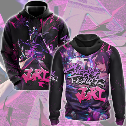 Street Fighter 6 Juri Video Game All Over Printed T-shirt Tank Top Zip Hoodie Pullover Hoodie Hawaiian Shirt Beach Shorts Joggers Hoodie