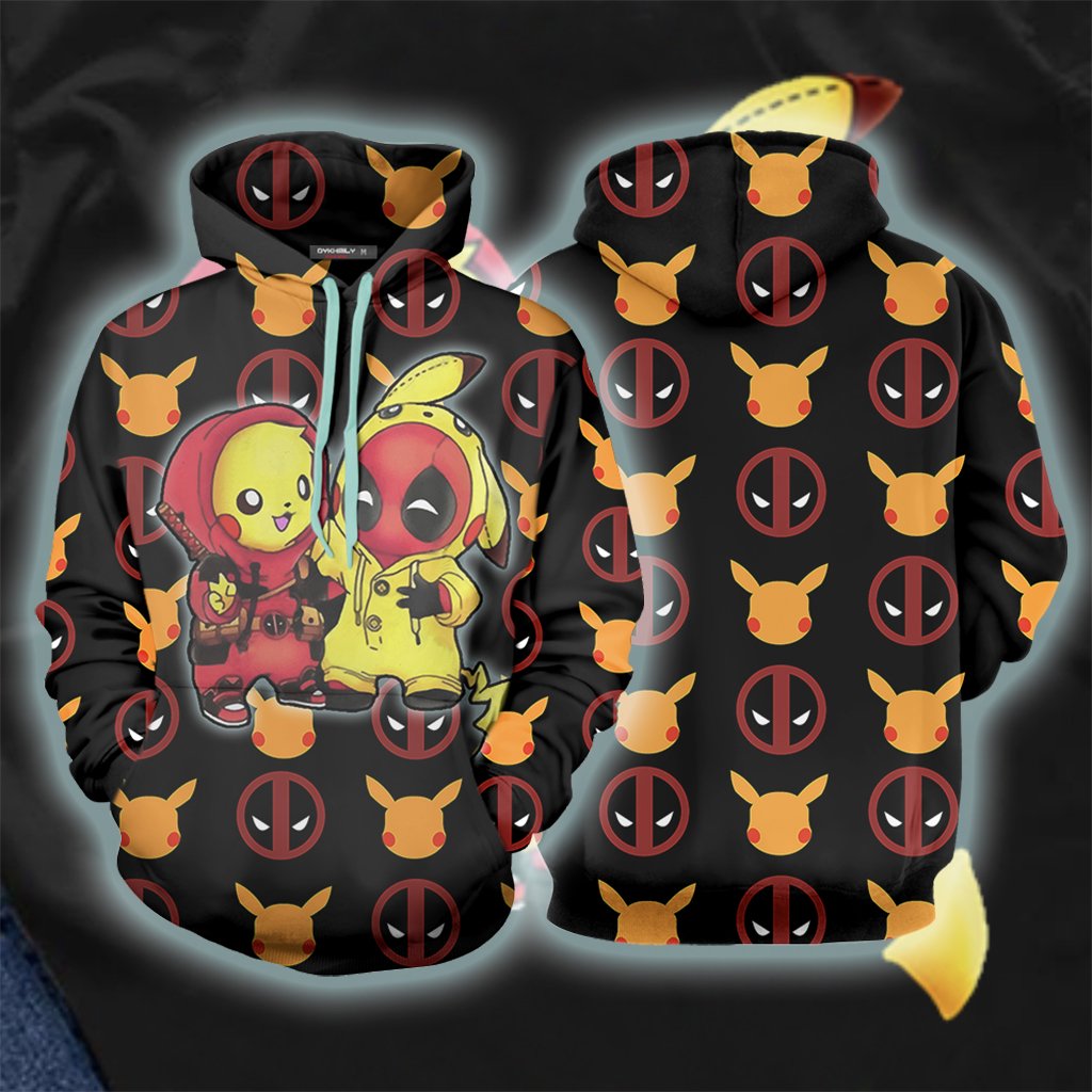 PikaPool Deadpool And Pikachu Unisex 3D T-shirt Hoodie