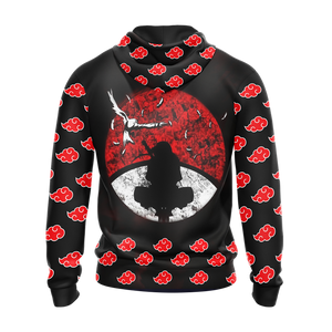 Akatsuki Itachi Naruto All Over Print T-shirt Zip Hoodie Pullover Hoodie   