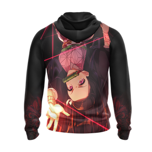 Nezuko Demon Slayer All Over Print T-shirt Zip Hoodie Pullover Hoodie   