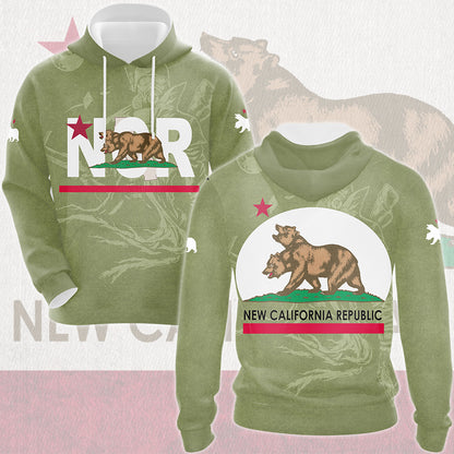 Fallout New California Republic (NCR) Video Game All Over Printed T-shirt Tank Top Zip Hoodie Pullover Hoodie Hawaiian Shirt Beach Shorts Joggers