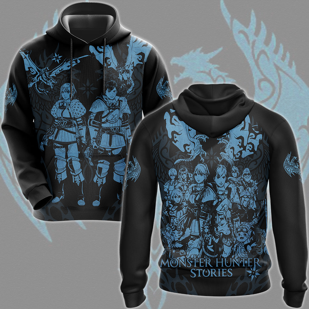 Monster Hunter Stories 3: Twisted Reflection Video Game All Over Printed T-shirt Tank Top Zip Hoodie Pullover Hoodie Hawaiian Shirt Beach Shorts Joggers