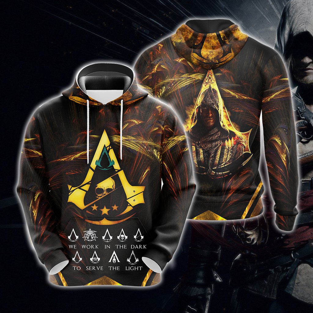Assassin's Creed We Work In The Dark To Serve The Light Unisex 3D T-shirt Zip Hoodie Pullover Hoodie Hoodie