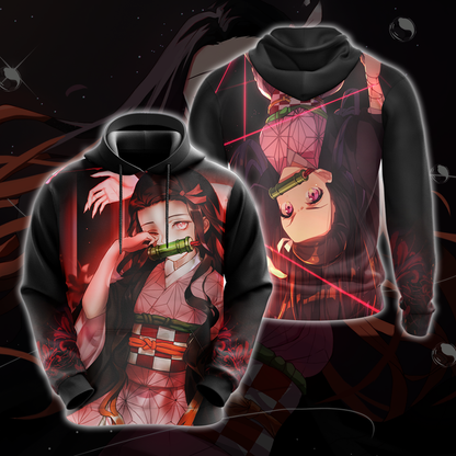 Nezuko Demon Slayer All Over Print T-shirt Zip Hoodie Pullover Hoodie Hoodie