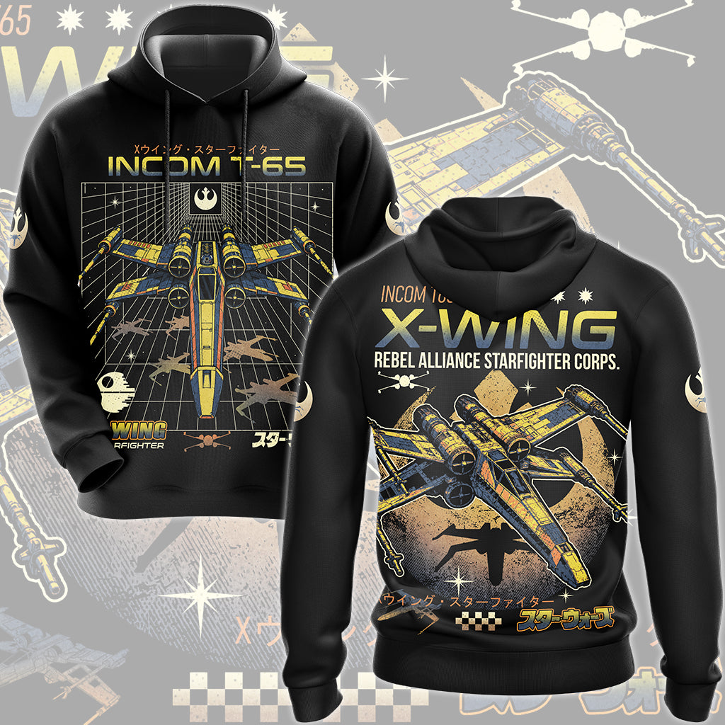 Star Wars X-Wing Star Fighter Video Game All Over Printed T-shirt Tank Top Zip Hoodie Pullover Hoodie Hawaiian Shirt Beach Shorts Joggers Hoodie