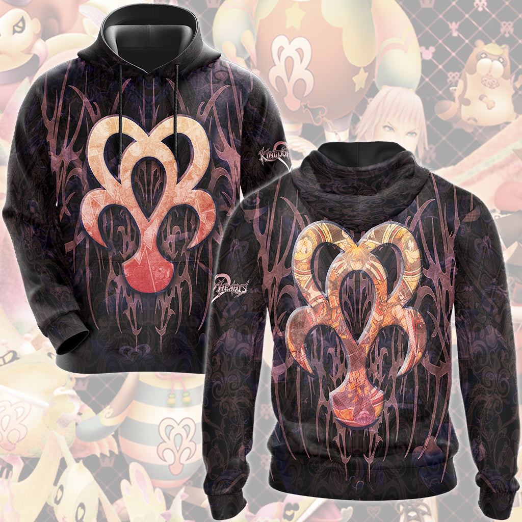 Kingdom Hearts Symbols Dream Eater Spirit Video Game All Over Printed T-shirt Tank Top Zip Hoodie Pullover Hoodie Hawaiian Shirt Beach Shorts Joggers