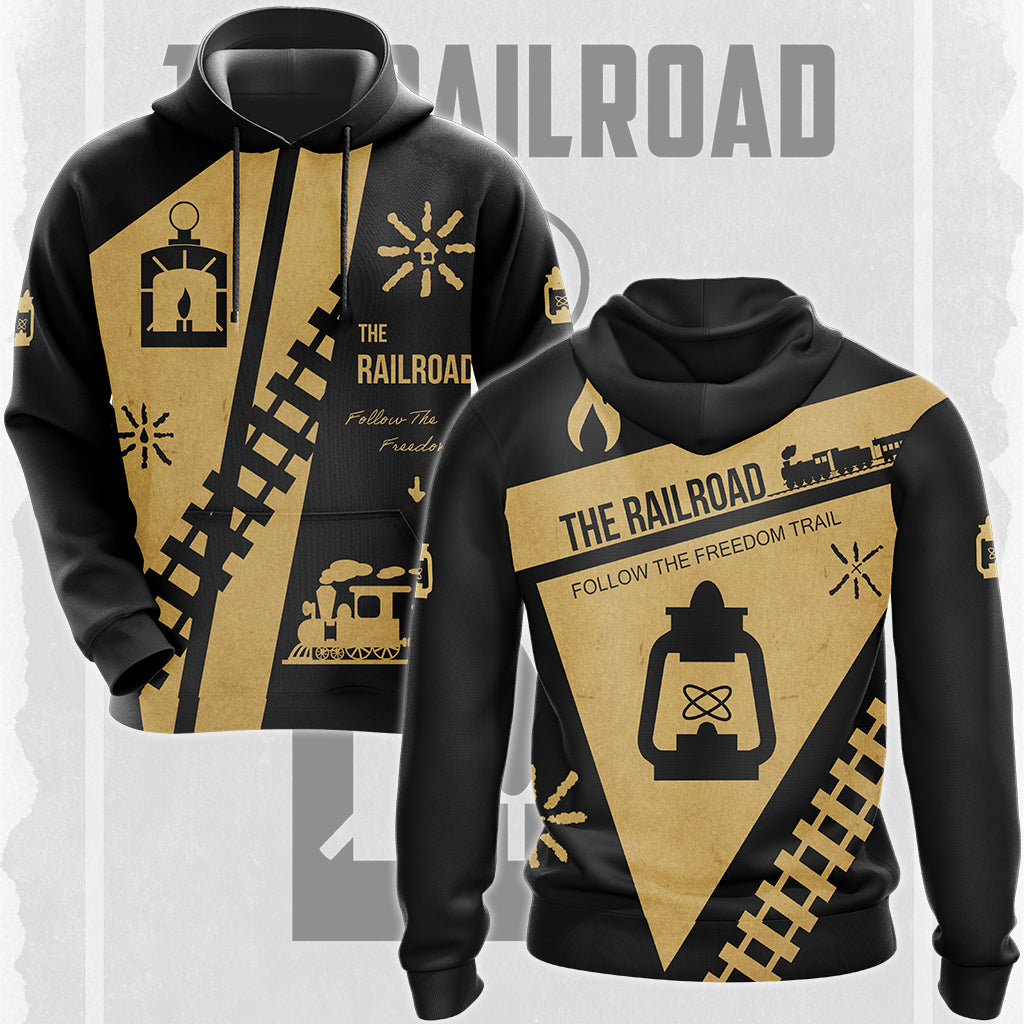 Fallout The Railroad Video Game All Over Printed T-shirt Tank Top Zip Hoodie Pullover Hoodie Hawaiian Shirt Beach Shorts Joggers