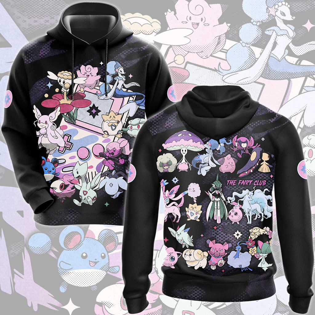 Pokemon Fairy Type Club Video Game All Over Printed T-shirt Tank Top Zip Hoodie Pullover Hoodie Hawaiian Shirt Beach Shorts Joggers