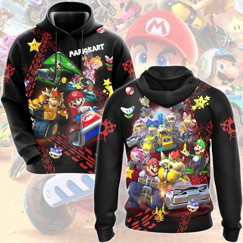 Mario Kart Video Game All Over Printed T-shirt Tank Top Zip Hoodie Pullover Hoodie Hawaiian Shirt Beach Shorts Joggers Hoodie