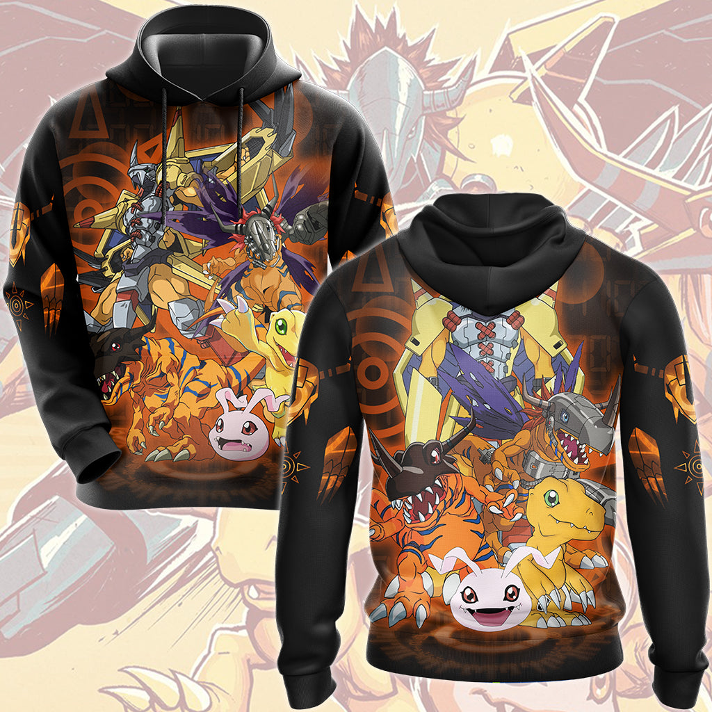 Digimon Agumon Evolution Video Game All Over Printed T-shirt Tank Top Zip Hoodie Pullover Hoodie Hawaiian Shirt Beach Shorts Joggers Hoodie