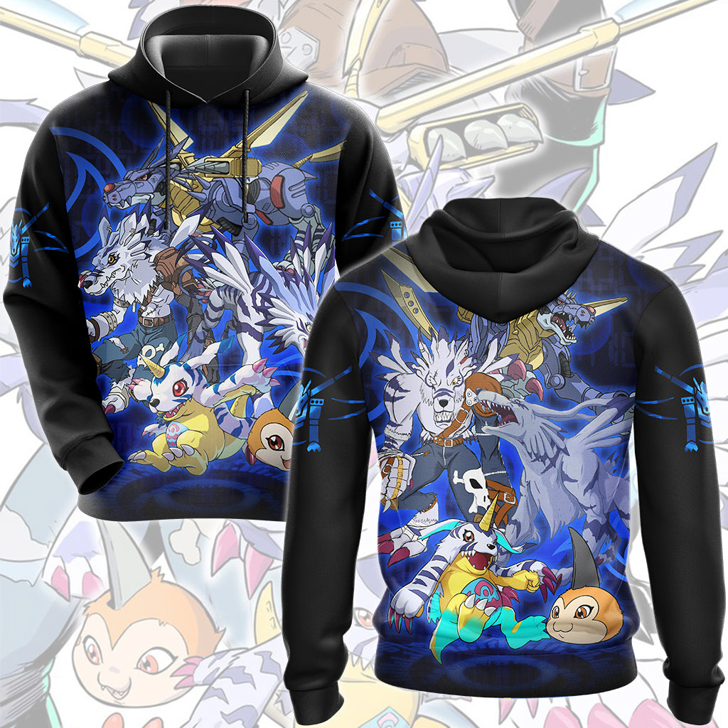 Digimon Gabumon Evolution Video Game All Over Printed T-shirt Tank Top Zip Hoodie Pullover Hoodie Hawaiian Shirt Beach Shorts Joggers Hoodie
