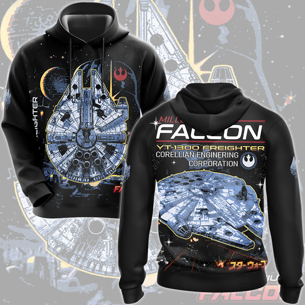 Star Wars Millennium Falcon Video Game All Over Printed T-shirt Tank Top Zip Hoodie Pullover Hoodie Hawaiian Shirt Beach Shorts Joggers Hoodie