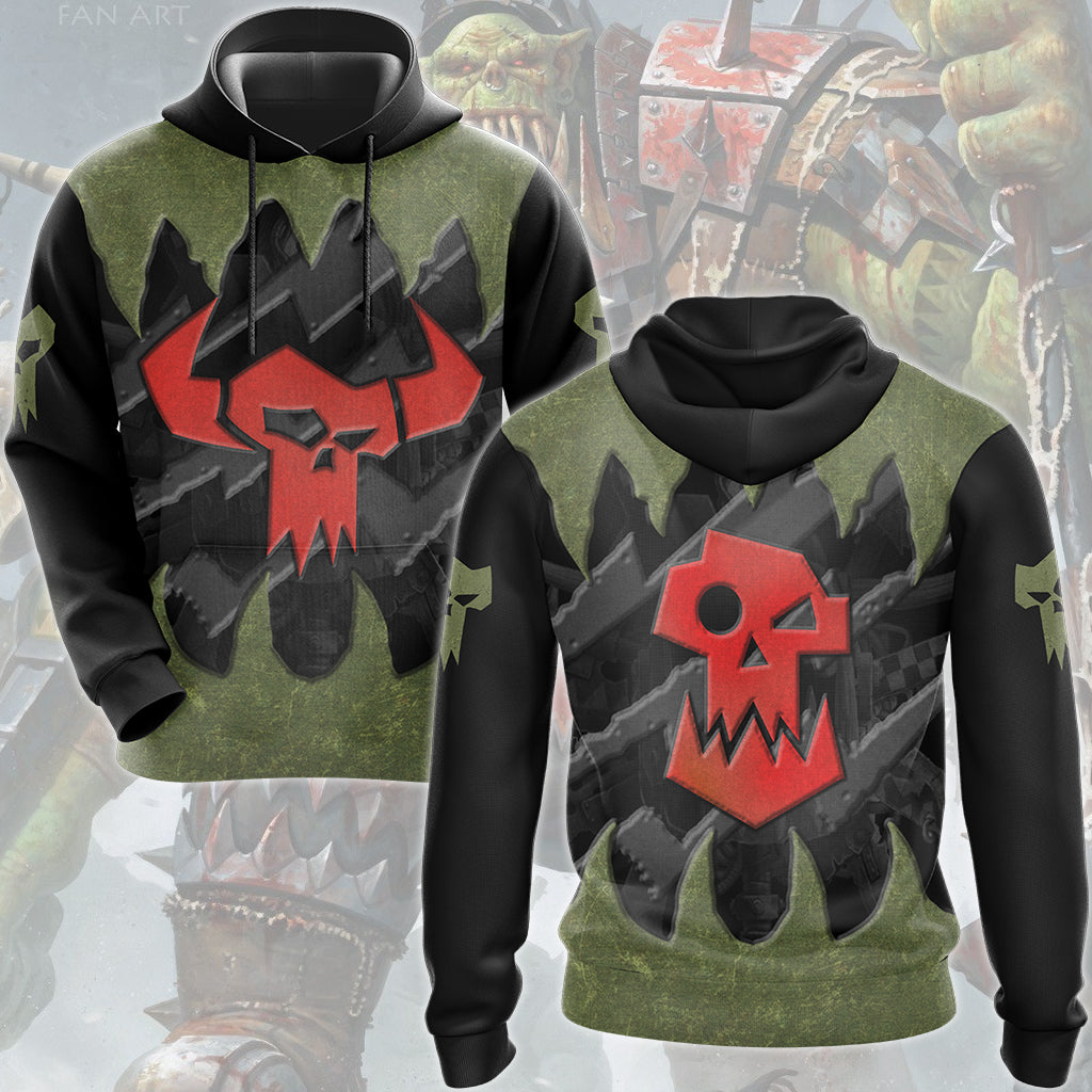 Warhammer 40K Ork Battleworn Insignia All Over Printed T-shirt Tank Top Zip Hoodie Pullover Hoodie Hawaiian Shirt Beach Shorts Joggers Hoodie