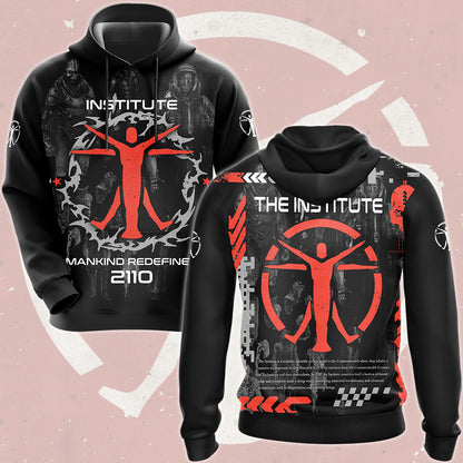 Fallout The Institute Video Game All Over Printed T-shirt Tank Top Zip Hoodie Pullover Hoodie Hawaiian Shirt Beach Shorts Joggers