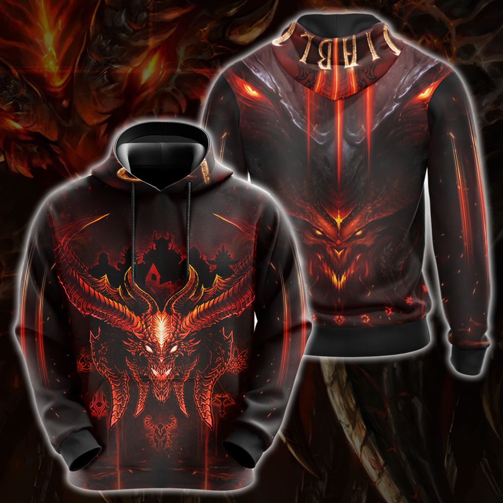 Diablo Video Game All Over Print T-shirt Tank Top Zip Hoodie Pullover Hoodie Hoodie