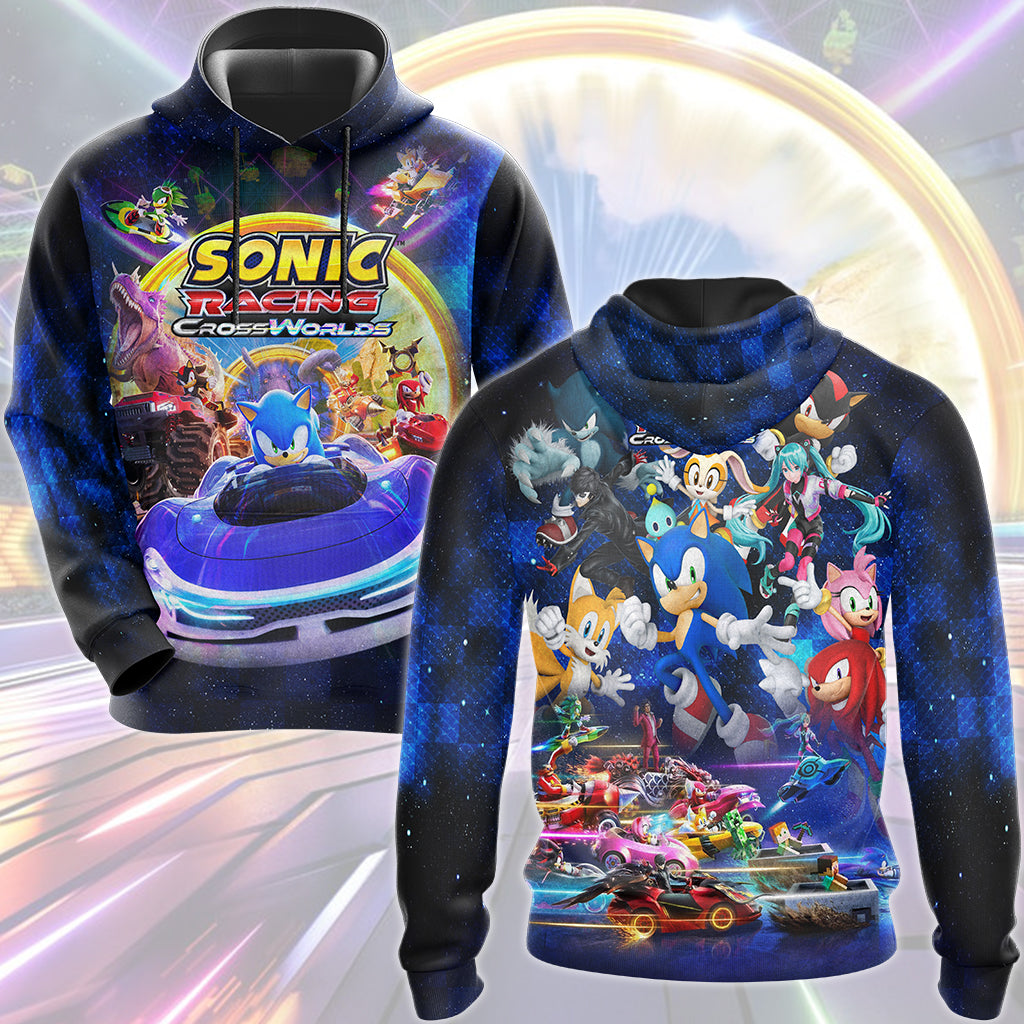 Sonic Racing: CrossWorlds Video Game All Over Printed T-shirt Tank Top Zip Hoodie Pullover Hoodie Hawaiian Shirt Beach Shorts Joggers Hoodie