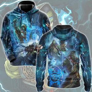 World Of Warcraft Thrall Video Game All Over Printed T-shirt Tank Top Zip Hoodie Pullover Hoodie Hawaiian Shirt Beach Shorts Joggers Hoodie S 
