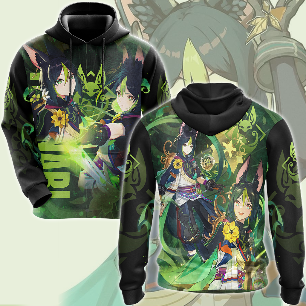 Genshin Impact Tighnari Video Game All Over Printed T-shirt Tank Top Zip Hoodie Pullover Hoodie Hawaiian Shirt Beach Shorts Joggers Hoodie